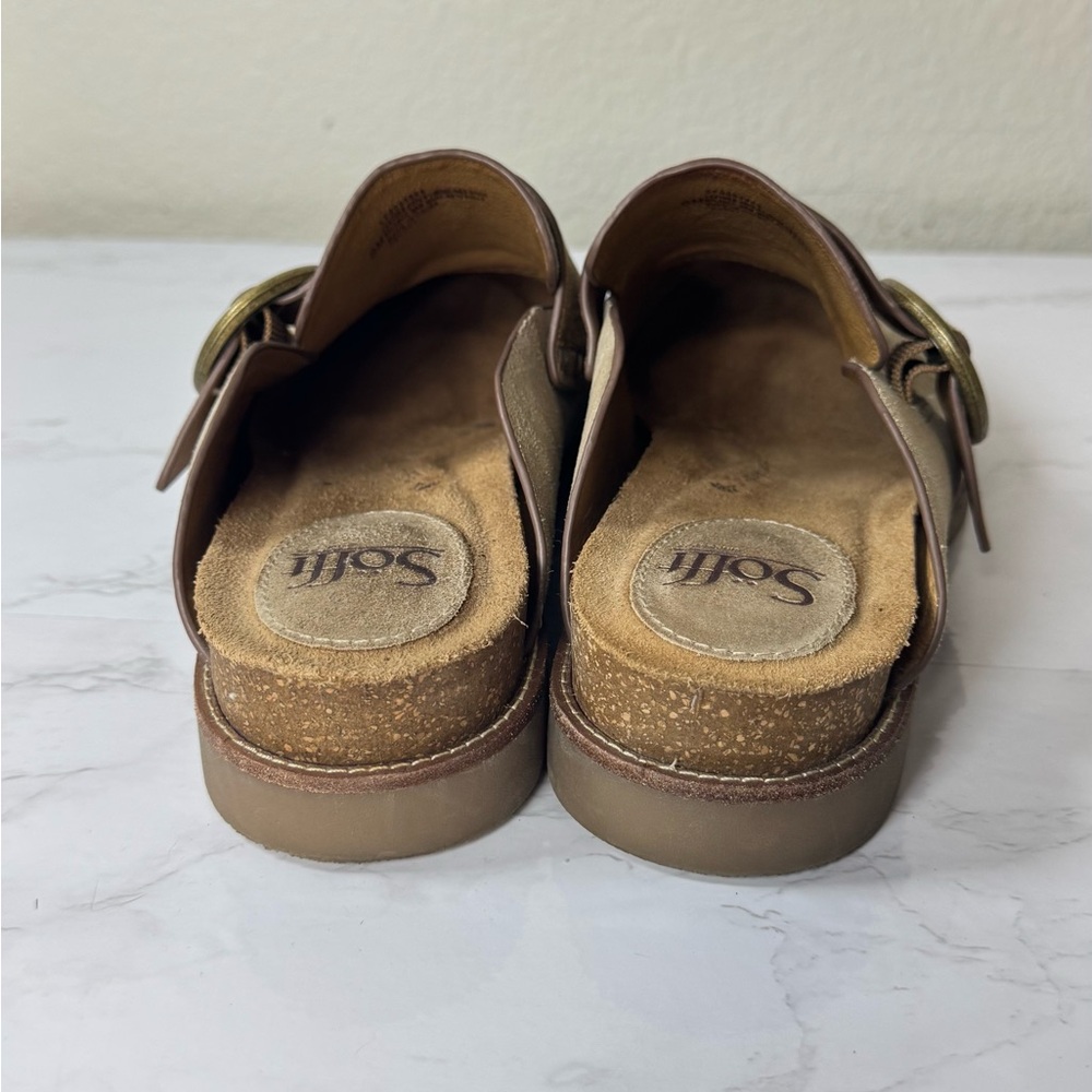 Sofft Miliani Mule Suede Leather Size 8 Comfort Slip-On Clogs Neutral Slides - Picture 4 of 7